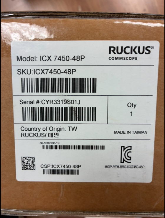 New sealed RUCKUS Brocade ICX7450-48P-E Switch 48-port