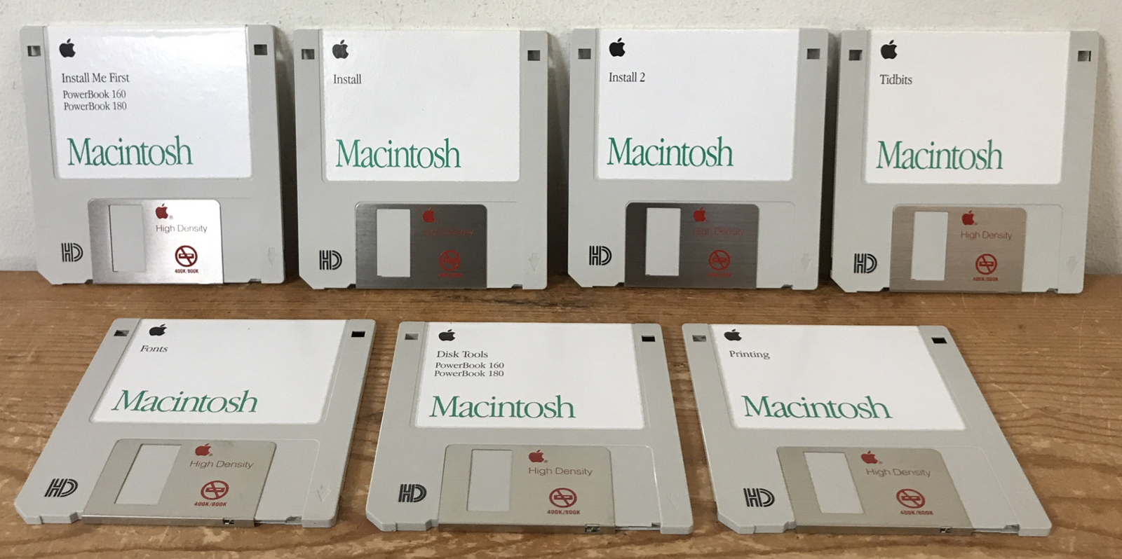 Set Lot 7 Vtg 1992 Macintosh Mac PowerBook 160 180 HD Install Floppy Disks