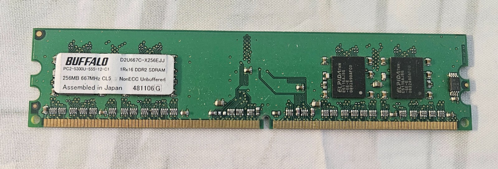 Buffalo D2U667C-X256EJJ 256mb DDR2 667Mhz CL5 Memory SDRAM