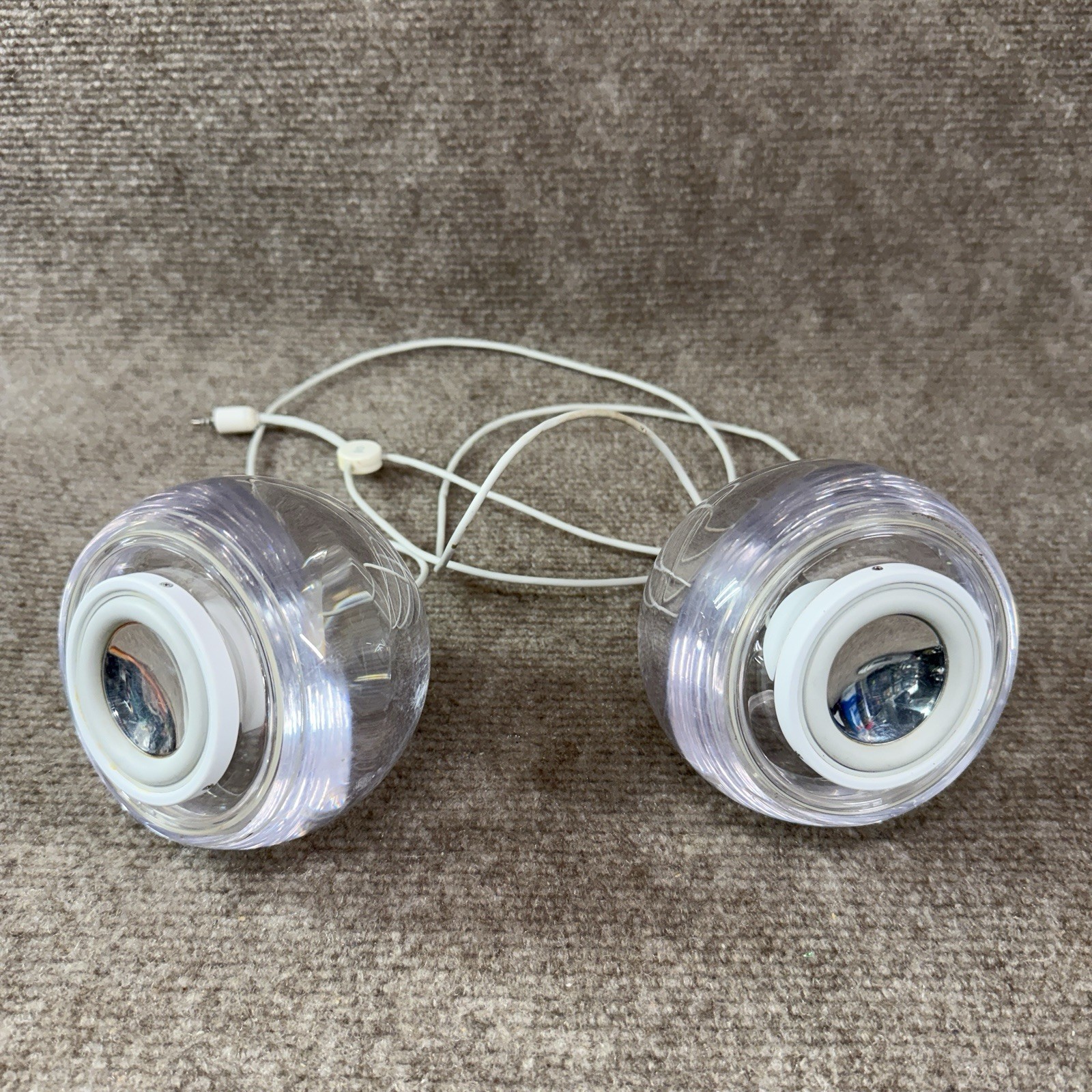 Apple Pro M6531 Clear Wired Speaker Pair Harmon Kardon Untested For iMac Vintage