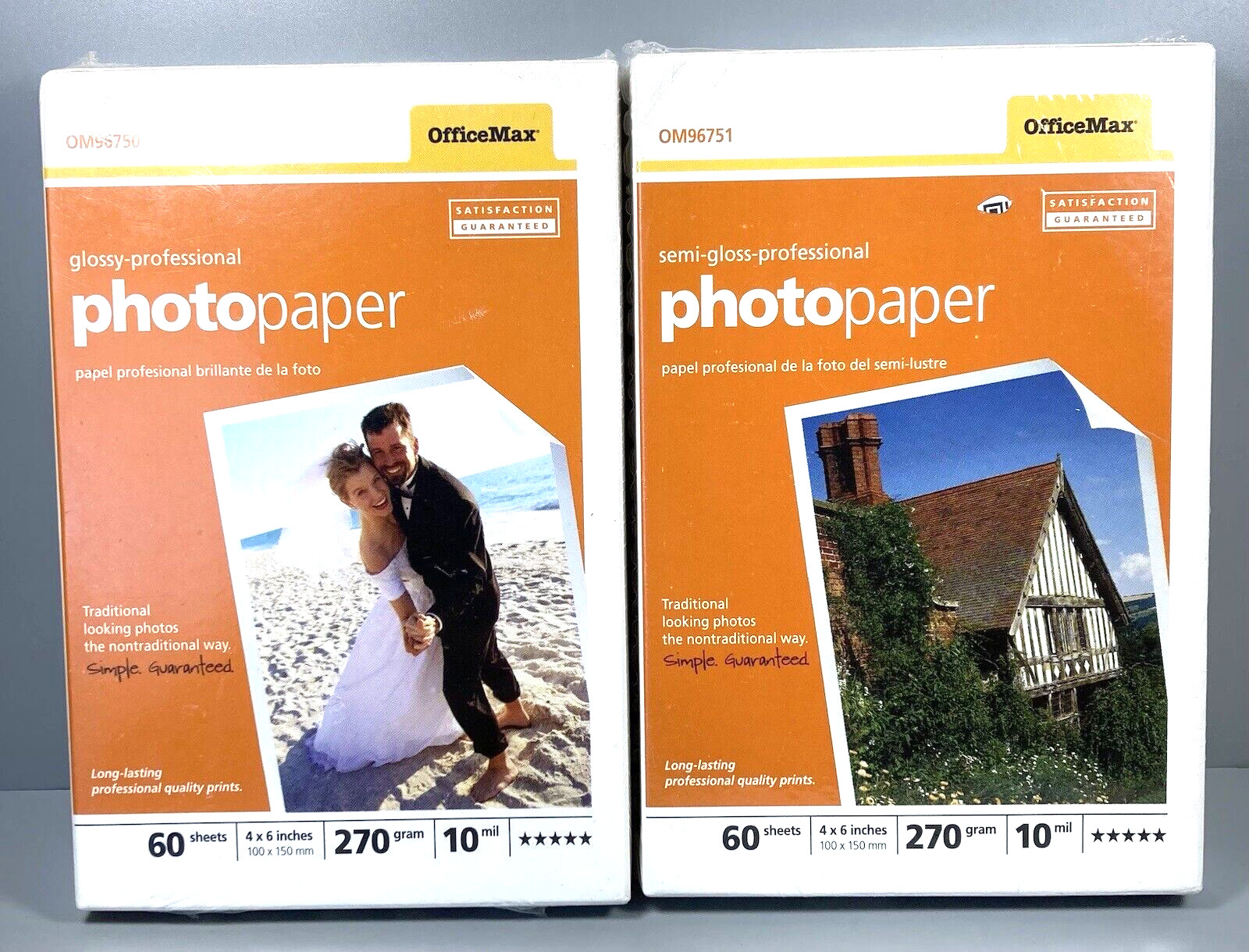 OfficeMax Glossy & Semi Gloss Professional PhotoPaper 120 Sheets 4x6” OM96750