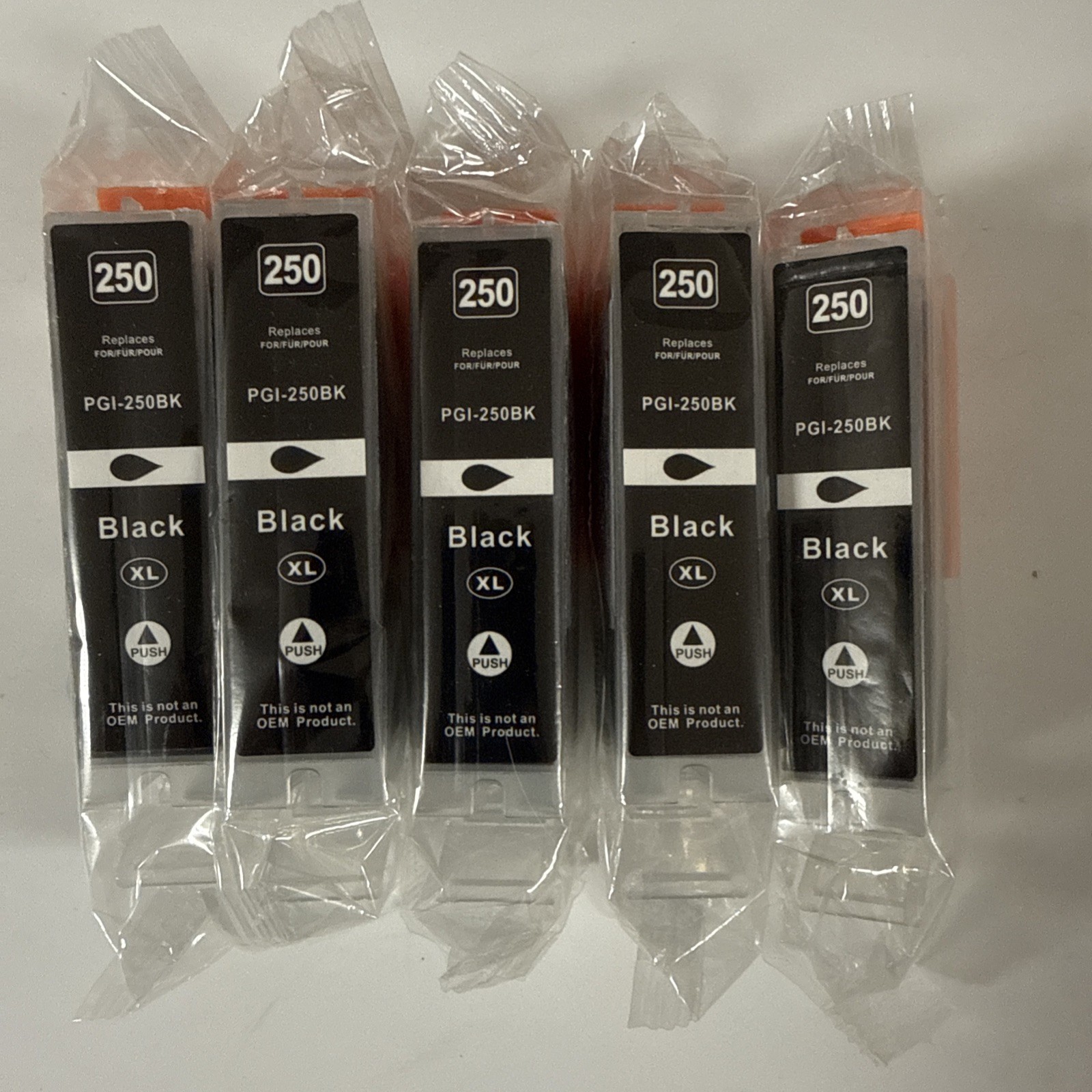PGI-250BK • Black Ink Cartridges For Canon Printers Arthur Imaging Lot Of 5 NEW