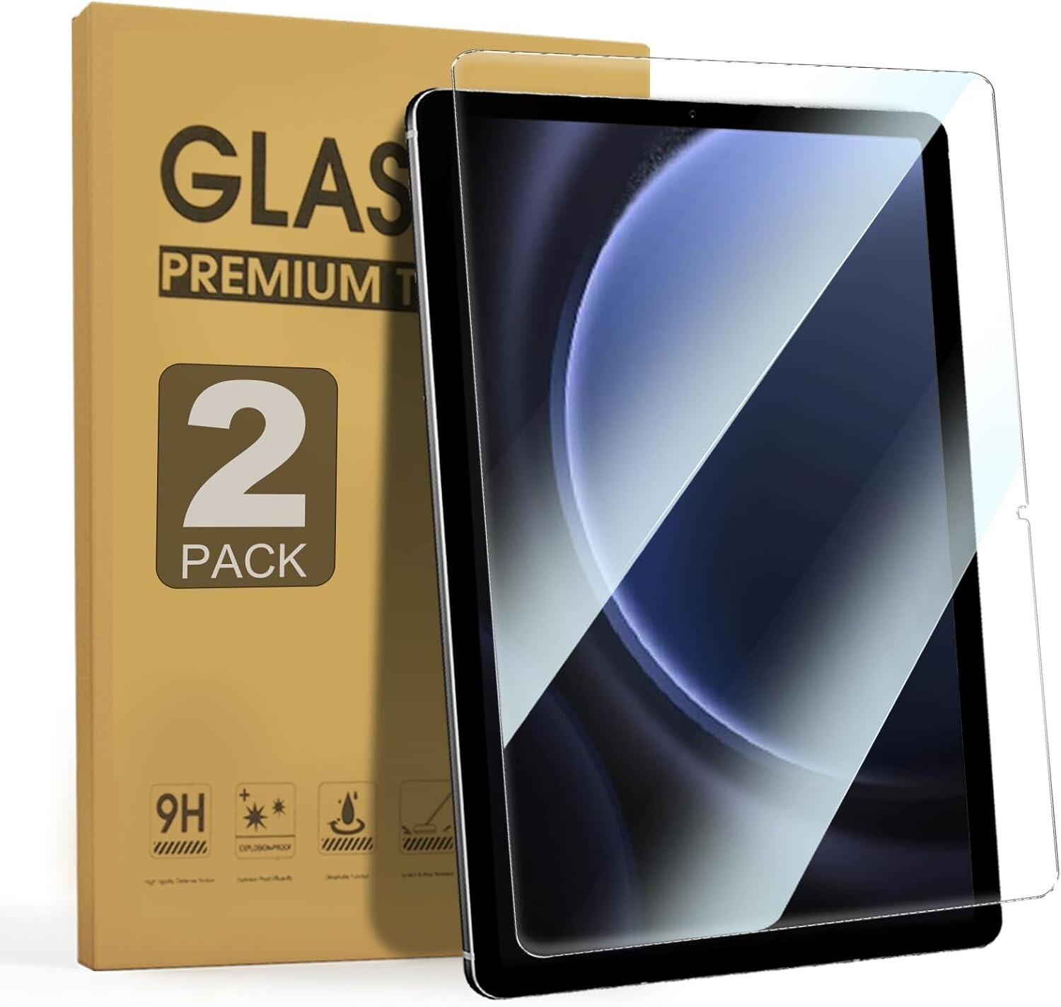 2 Pack Tempered Glass Screen Protector for Samsung Galaxy Tab S9 FE/S9/S8/S7 5G