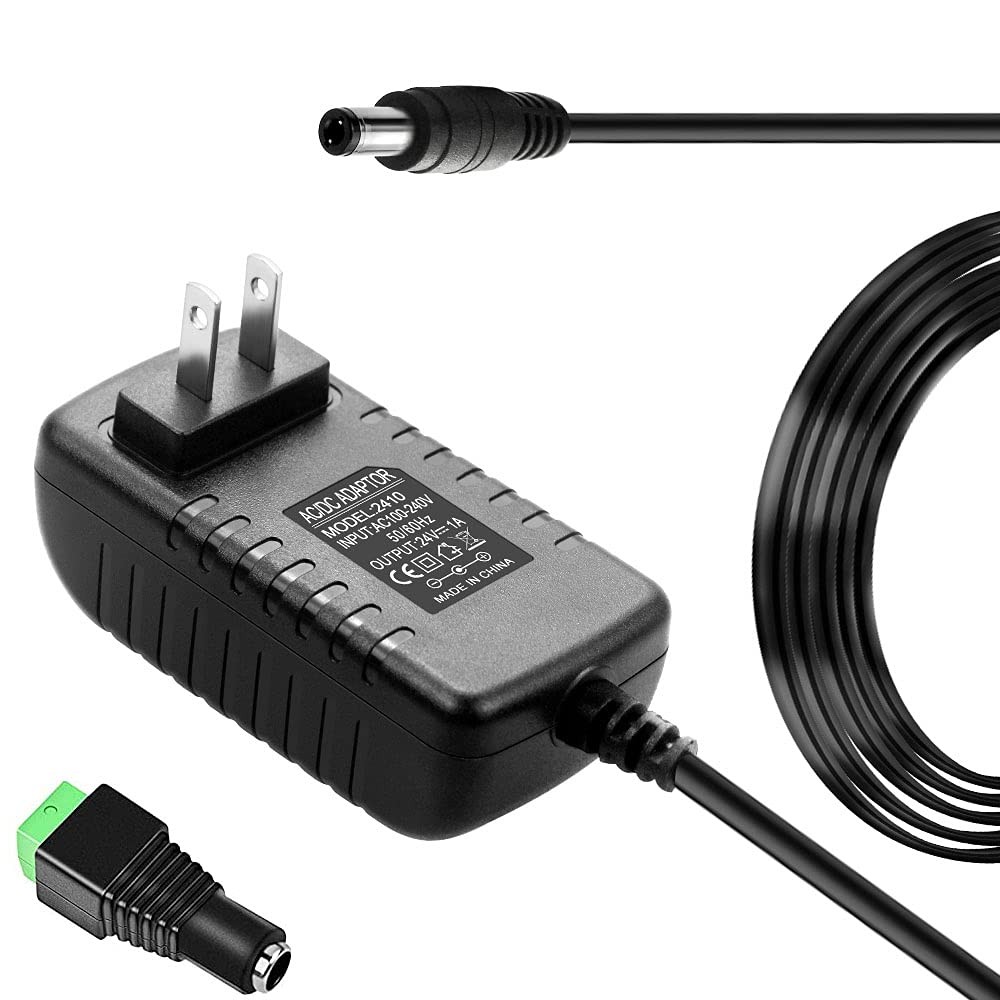 24V 1A Power Supply Adapter 100-240V AC to DC 24Volts 24W Converter Black