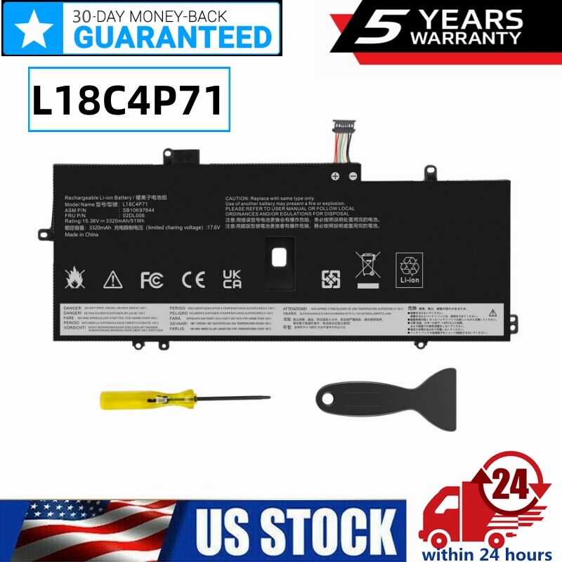 ✅L18C4P71 L18L4P71 L18M4P72 Battery For Lenovo ThinkPad X1 Carbon 7th Gen 51Wh