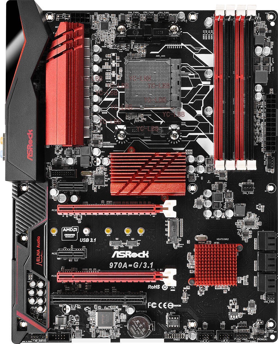 FOR ASROCK 970A-G/3.1 DDR3 AMD AM3 64GB ATX Motherboard Test OK