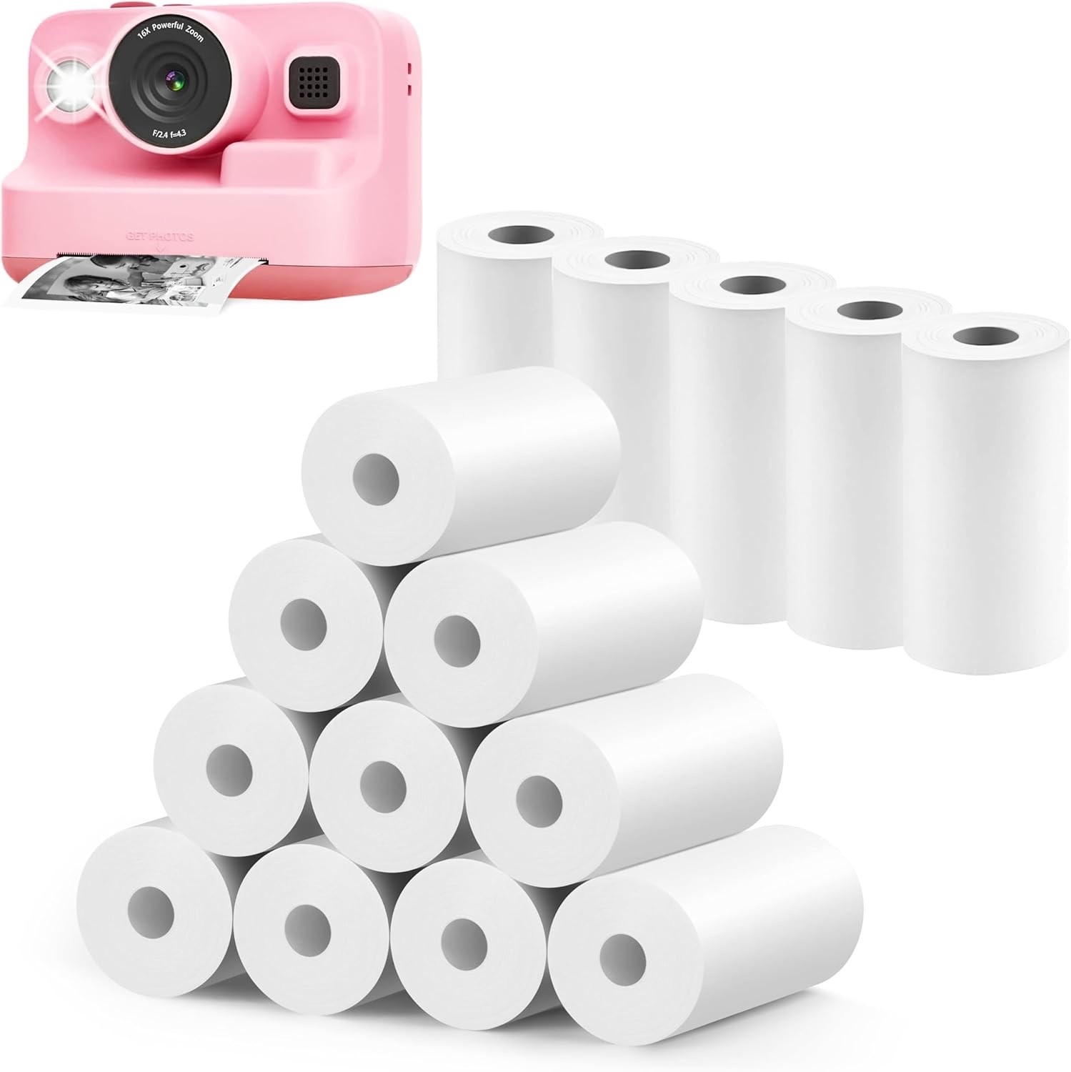 15 Rolls Instant Camera Refill Print Paper, HD Print Camera Paper | Suitable for