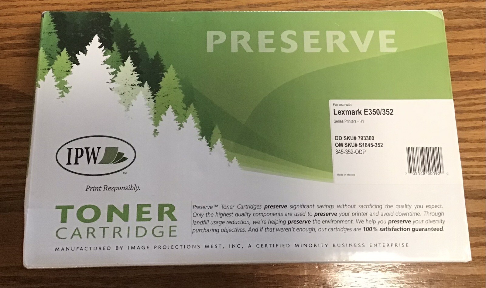 IPW Preserve toner: Lexmark compatible E350 E352 HY