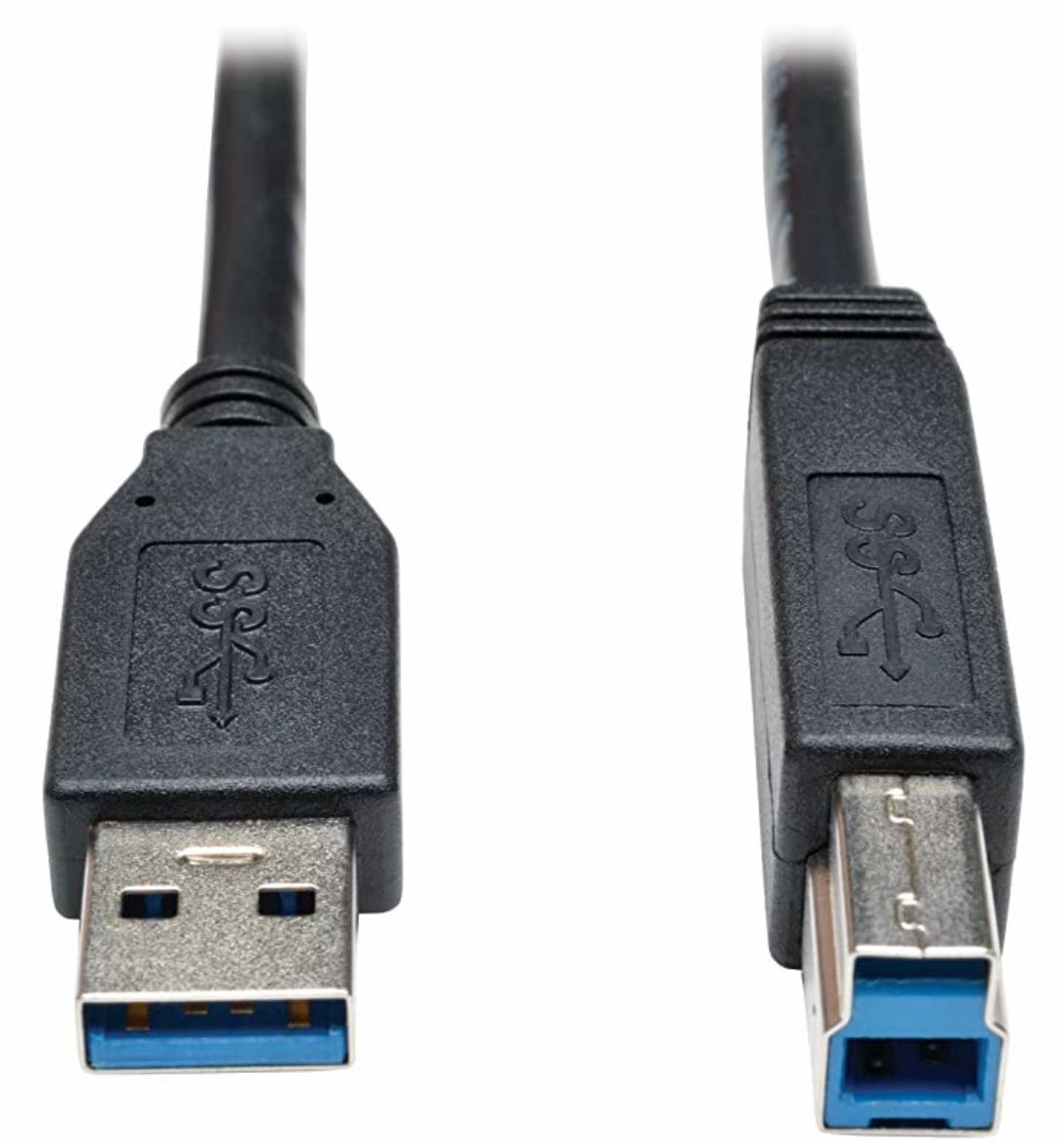 USB 3.0 TYPE AB - A MALE - B MALE CABLE 3FT. (1m) SUPERSPEED (2 PACK)