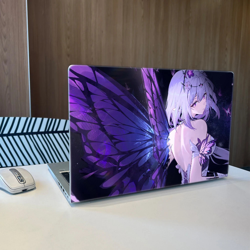 2x Dark Starry Sky Fairy Butterfly Laptop Skin Sticker Anti-scratch