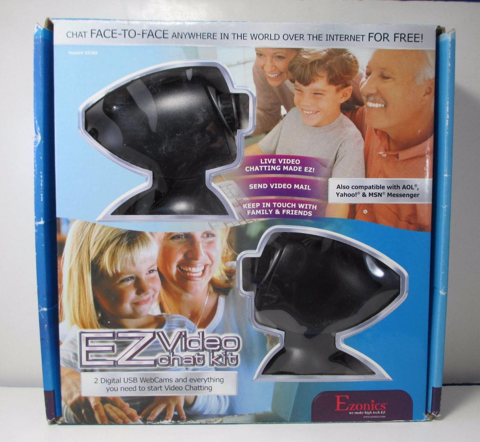 2004 Ezonics EZ388 EZ Video Chat Kit - includes 2 Digital USB WebCams - NEW