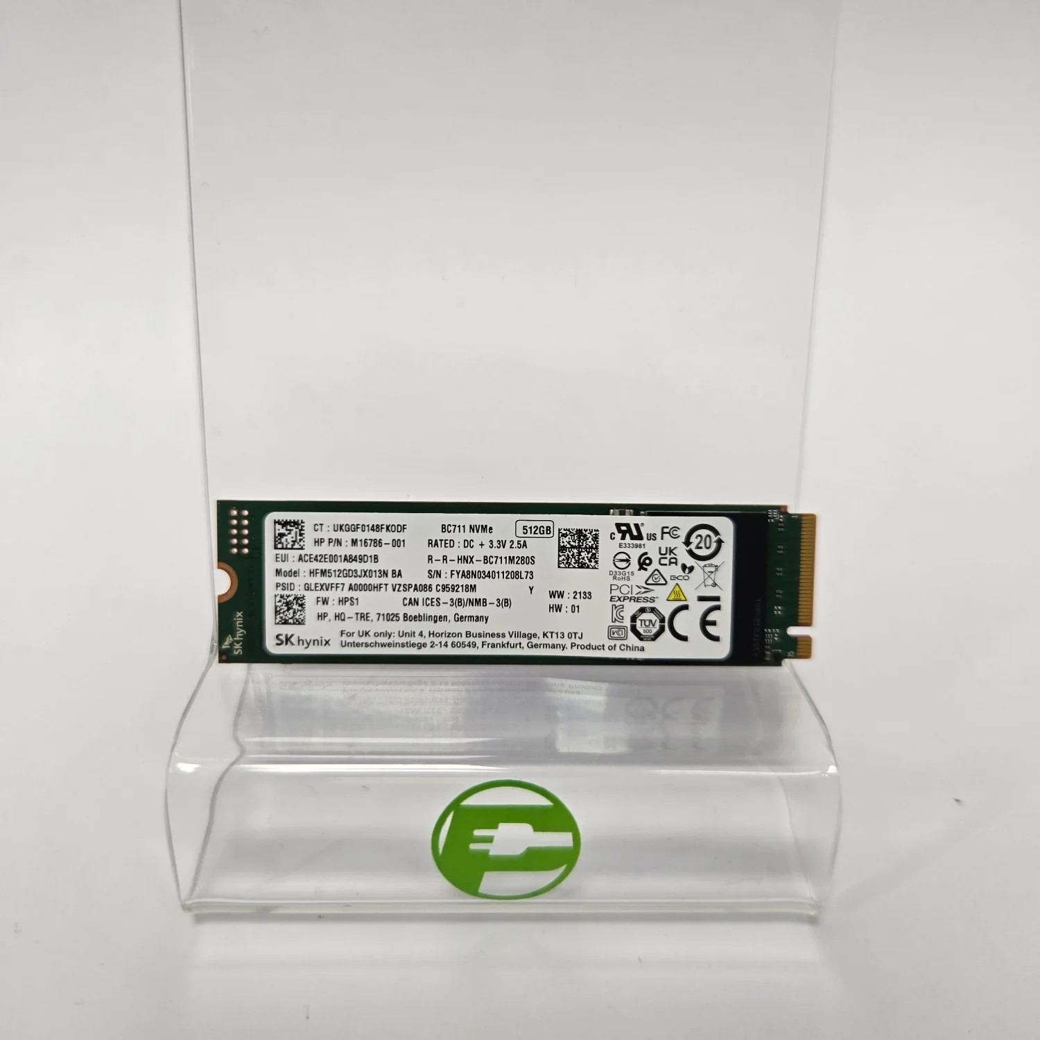 SK Hynix 2280mm BC711 512GB M.2 NVMe Gen 3.0 x 4 SSD M16786-001