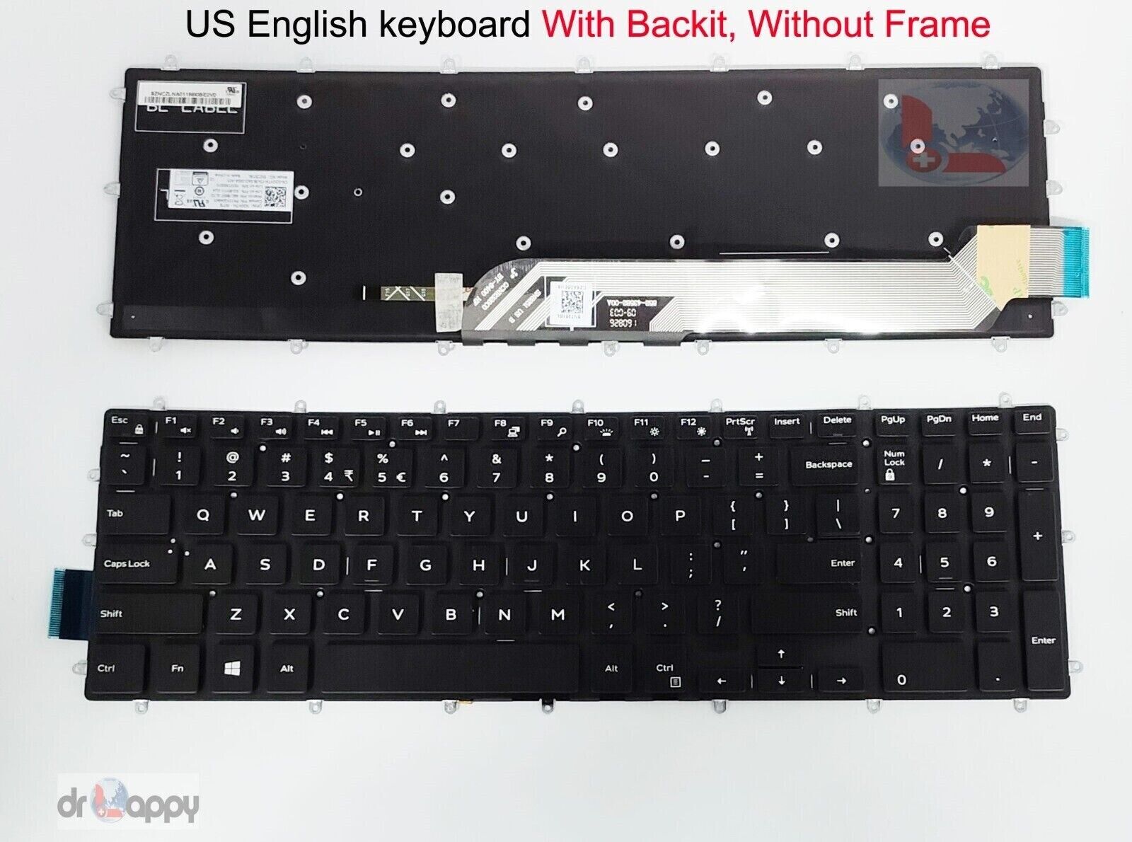 US Keyboard for Dell Inspiron 7773 P30E 7778 2-in-1 P30E P75F003 5770 P35E