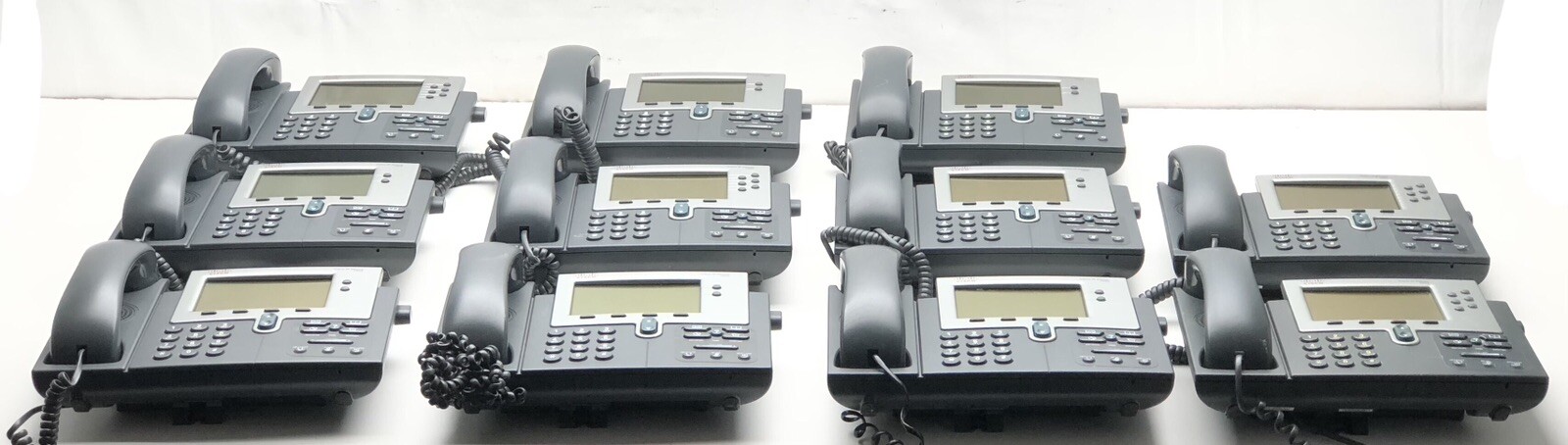 Lot of 11 Cisco x7 7942, x2 7962, x2 7961 IP VoIP Telephone Phone
