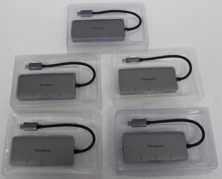 Lot of 5 Targus ACH226BT USB-C to 4-Port USB-A Hub