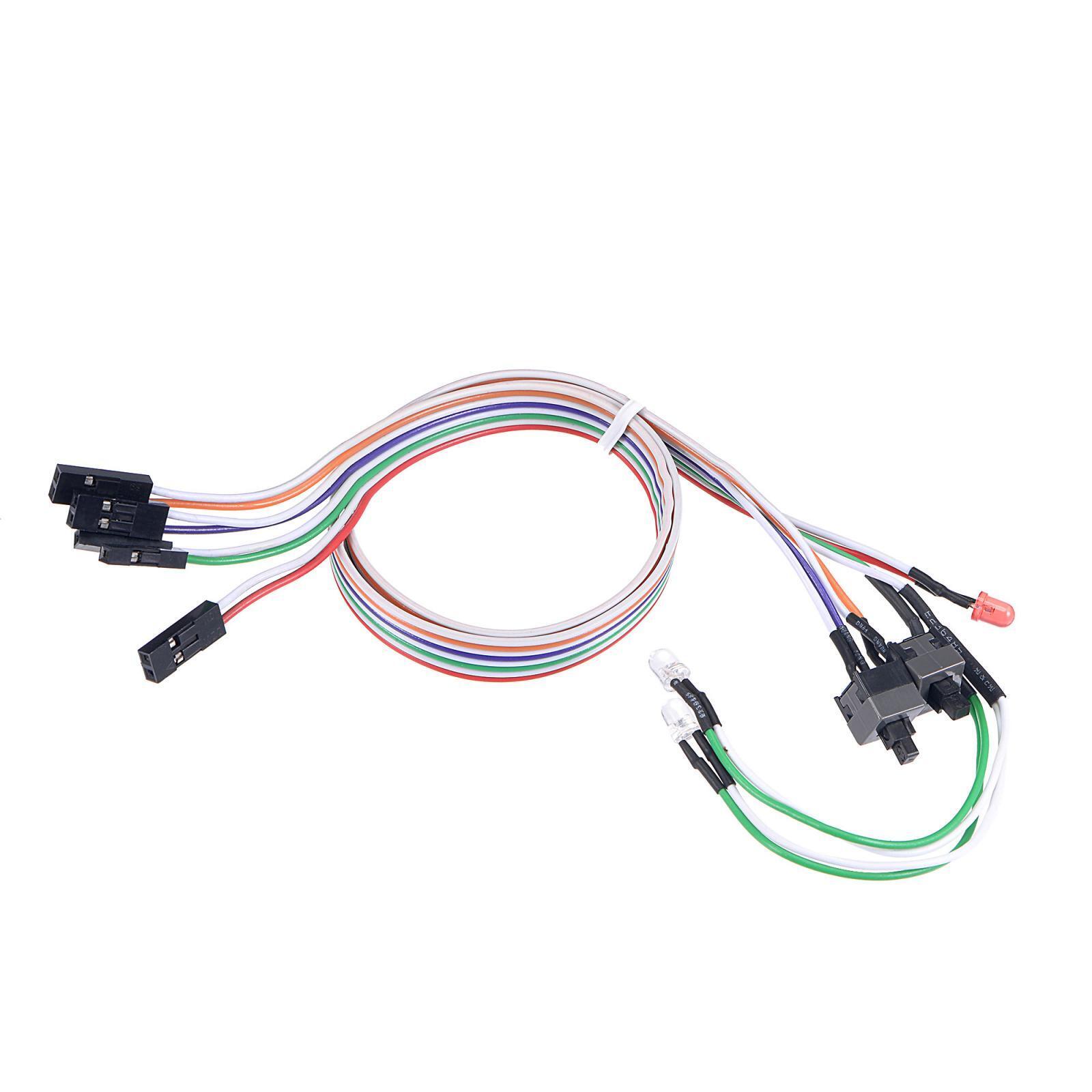2 PIN SW Power Cable with 3 LED, 2 On Off Switch for ATX Computer 55cm 2pcs