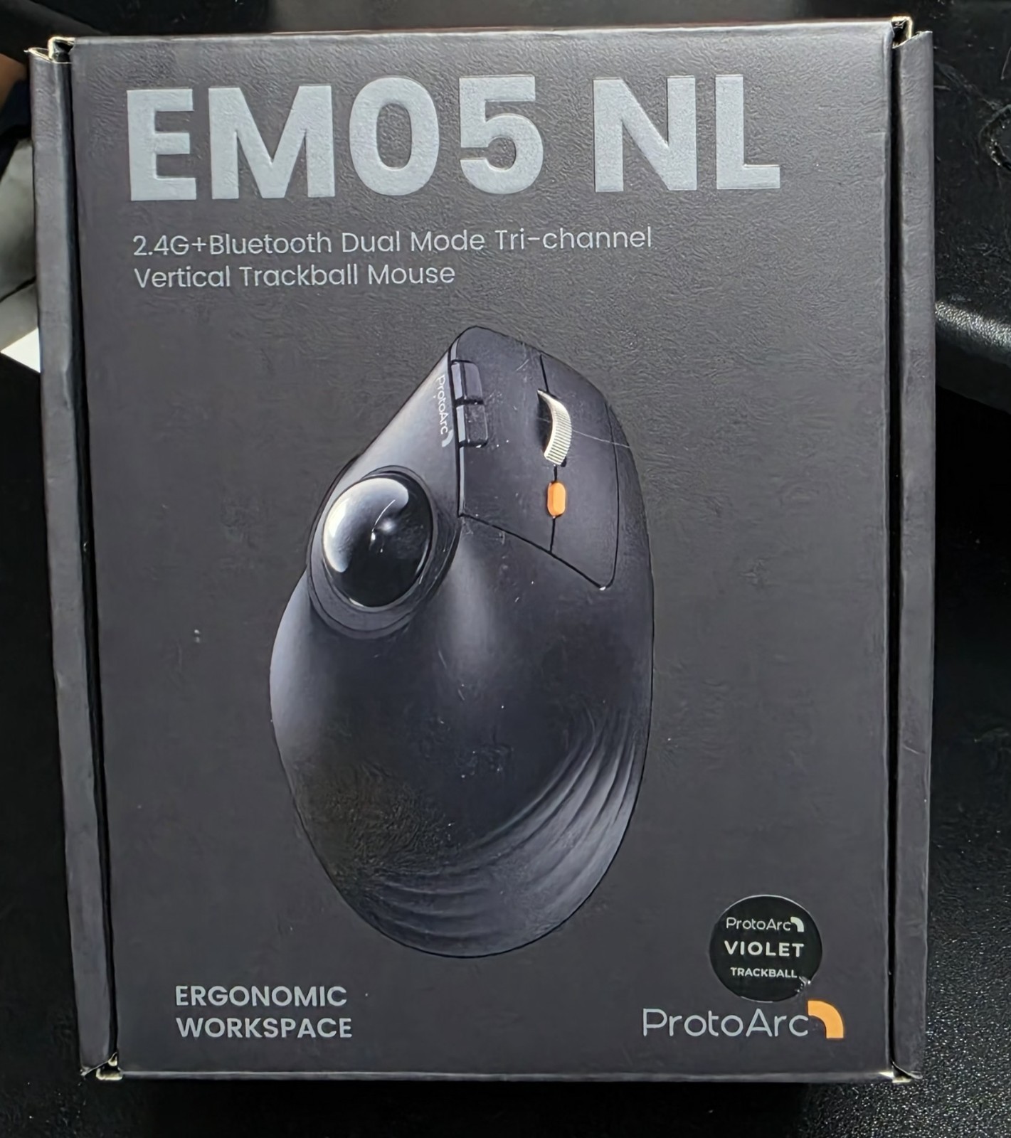 Ratón vertical con trackball Protoarc Emo5 Nl 2.40 + Bluetooth de modo dual y tr