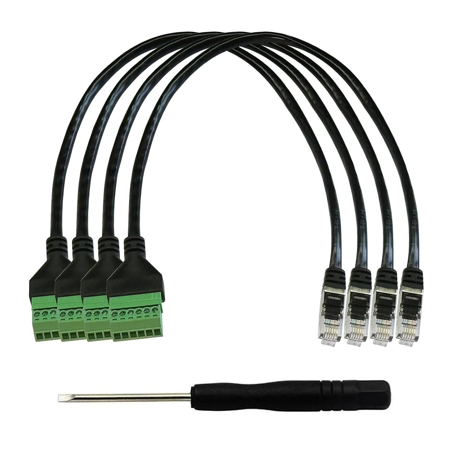 4Pcs 1Ft RJ12 Male to 6Pin Screw Terminal Solderless Adapter