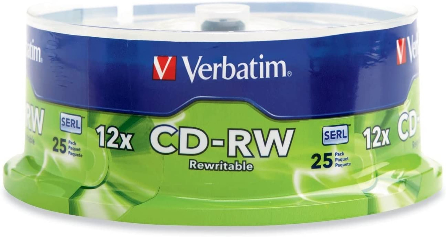 Verbatim CD-RW 700MB 2X-12X Rewritable Media Disc 25 Pack Spindle