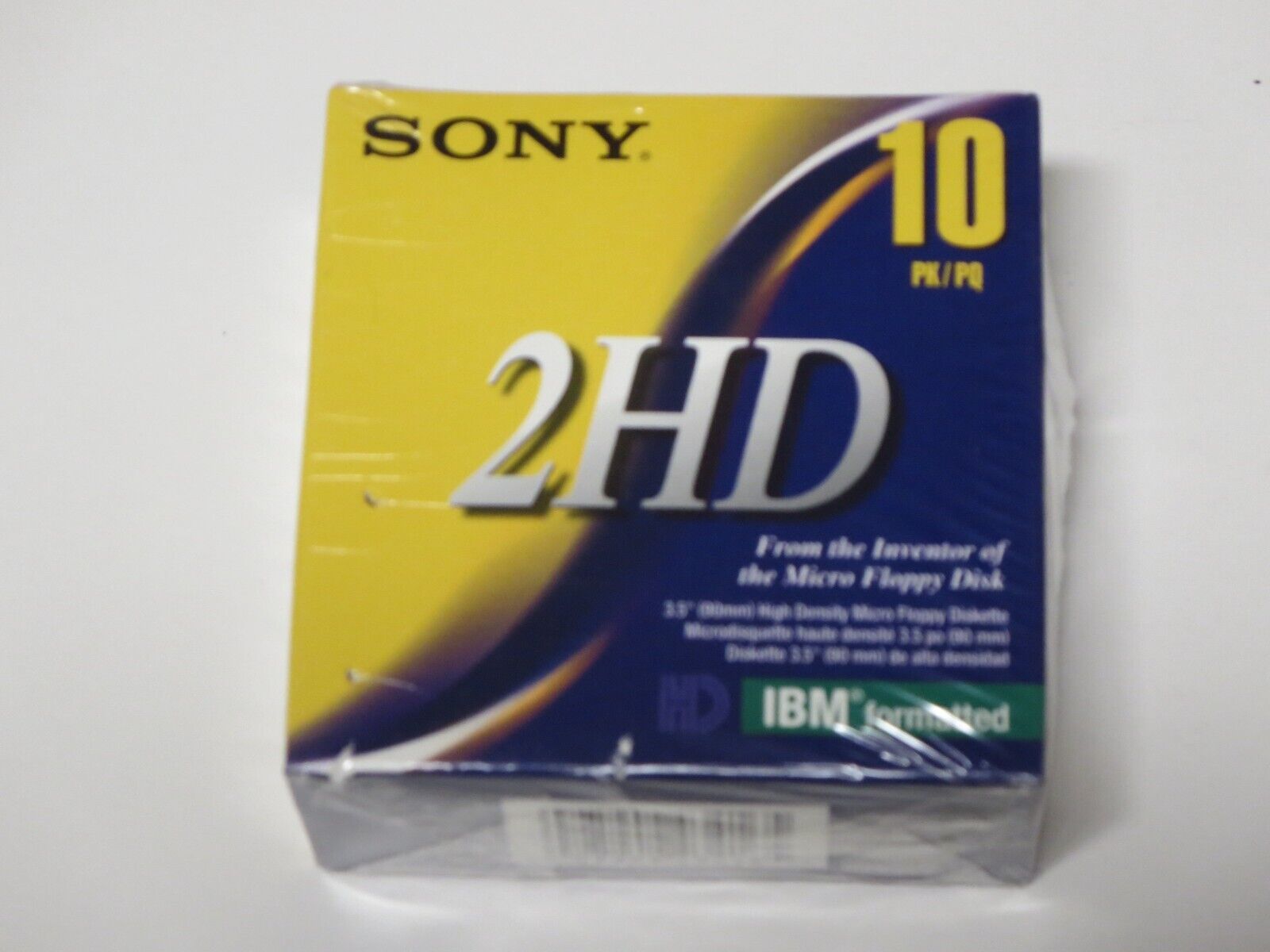 Genuine Sony 2HD Floppy Diskettes IBM Formatted 1.44 MB 3.5 Inch 10 Pack Sealed