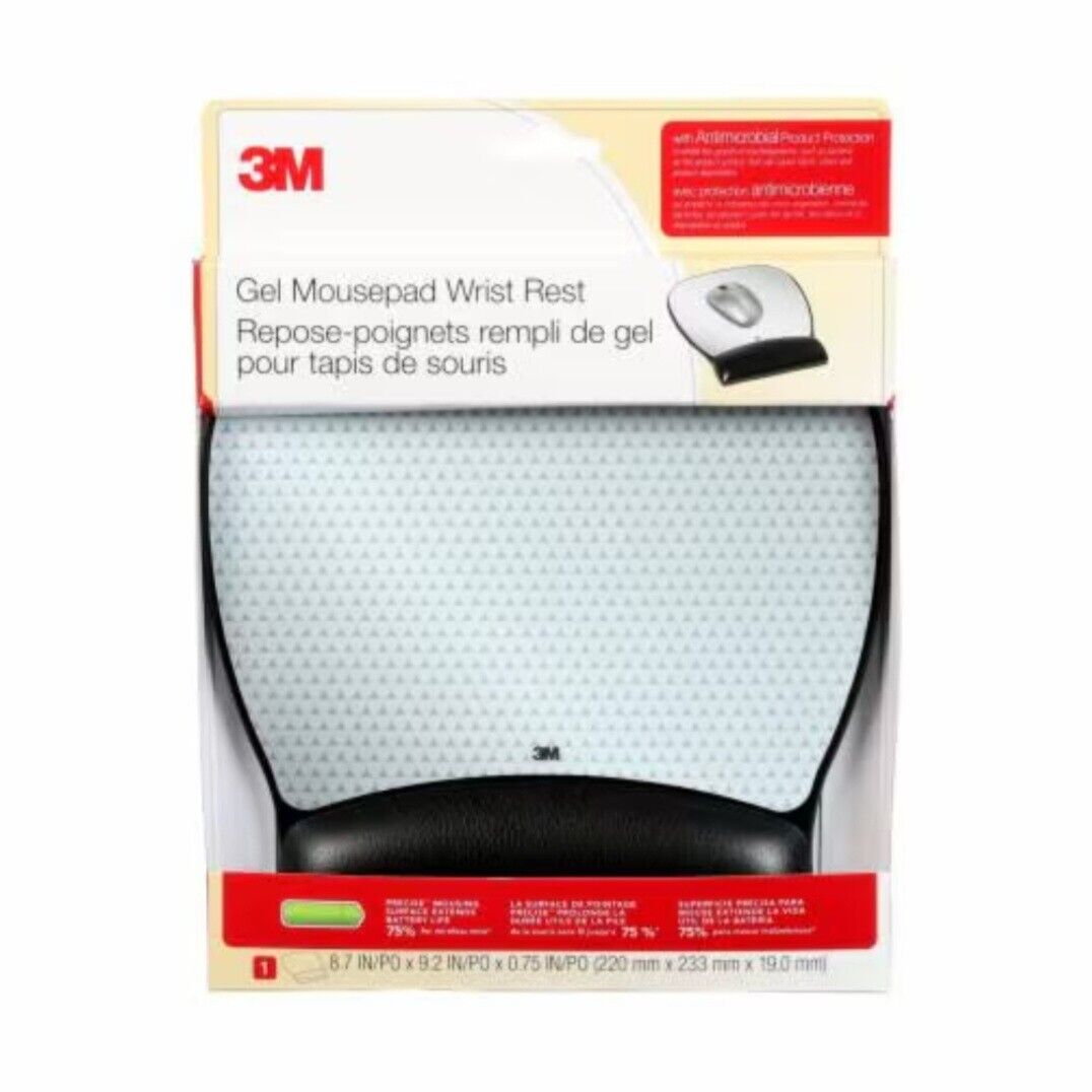 3M Precise Mouse Pad Gel Wrist Rest Nonskid Base 6.8
