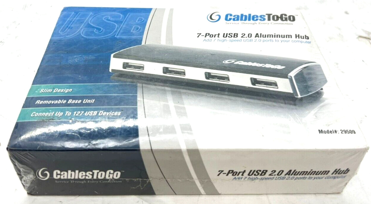 Lot of 3: New Sealed Cables to Go USB 2.0 Hi-Speed Aluminum Hub 7-Port #29509