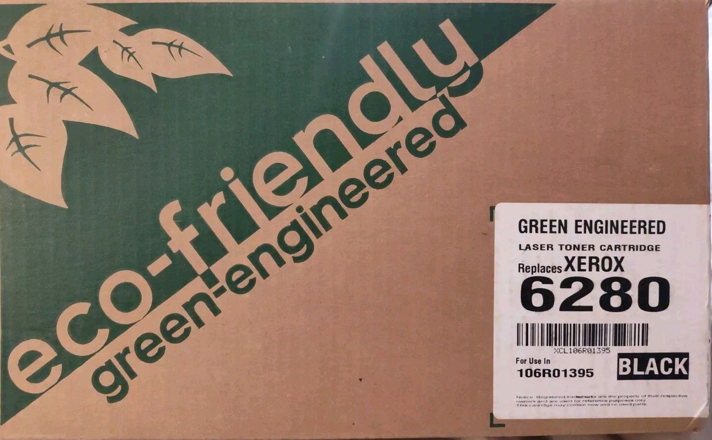 Xerox 6280- Laser Toner Cartridge 106R01395 BLACK- New - Green Engineered 