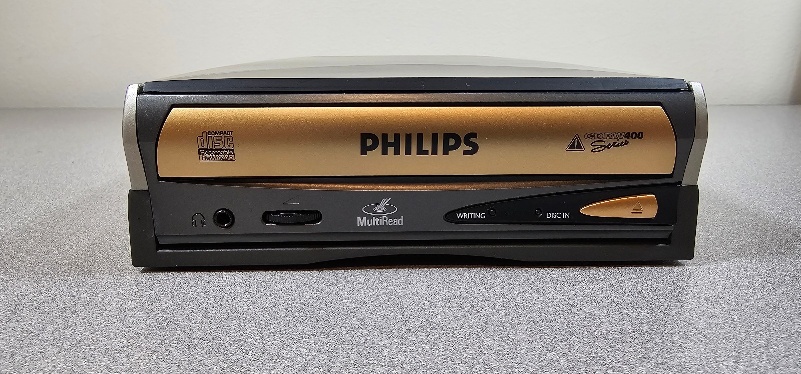 Vintage Philips External CD-RW Drive CDRW400 Series PCRW464 Power Tested OEM 📼