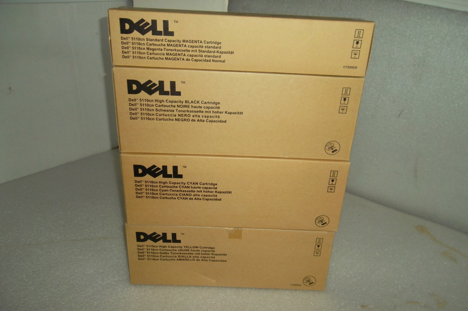 Dell 5110cn Toner Cartridge Set C/M/Y/K High Yield GD900 JD750 KD556 GD898 NEW