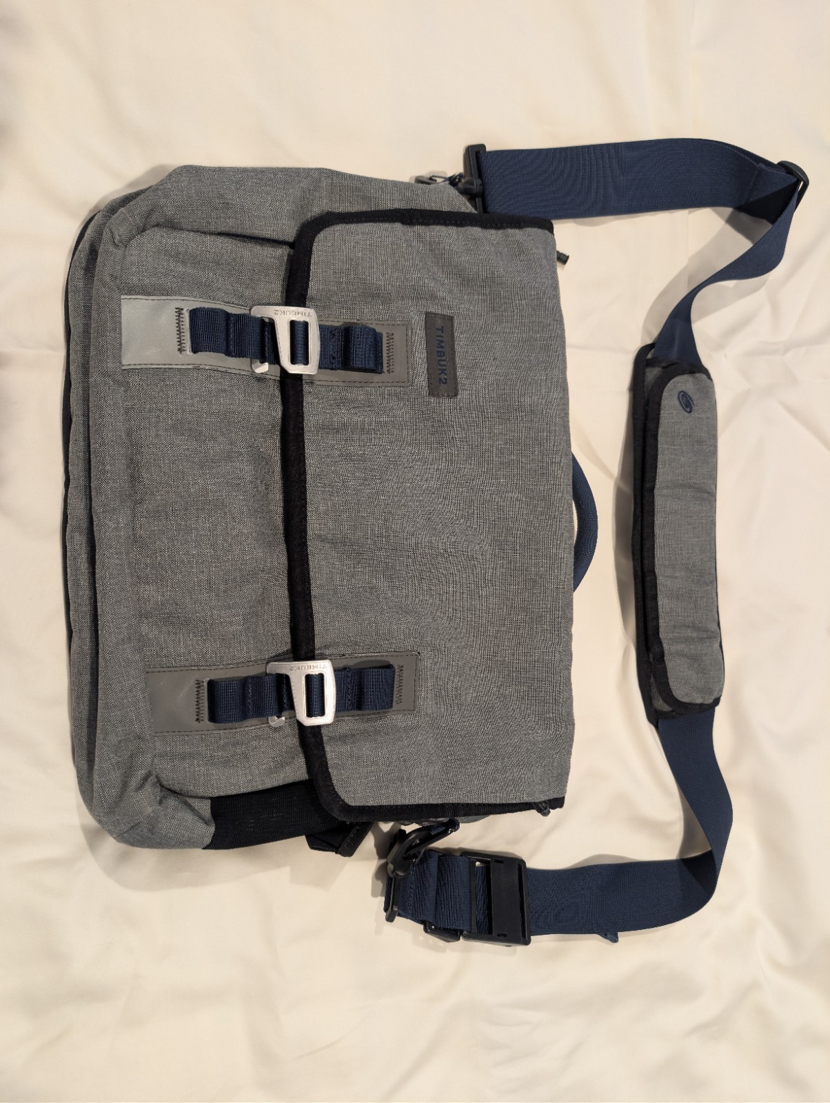 TIMBUK2 Grey/Blue Canvas Messenger Bag