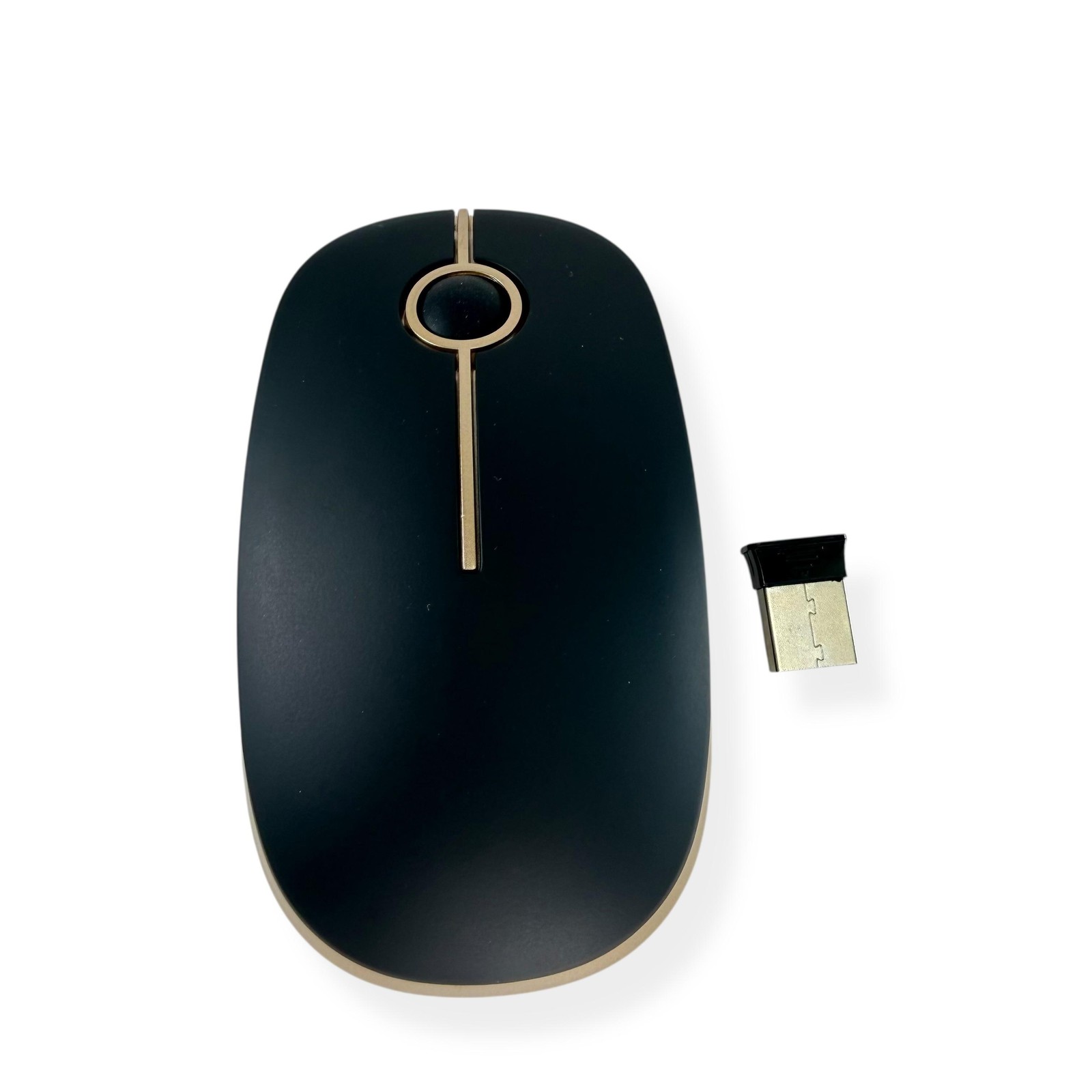 Jelly Comb MS001 Slim Wireless Optical Mouse USB Nano Receiver Black Gold