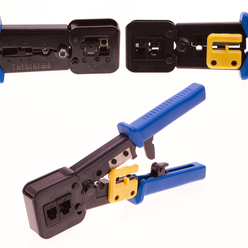 RJ45 Cat5e Cat6 Connector Crimping Tool End Pass Through Crimp Cutter RJ11