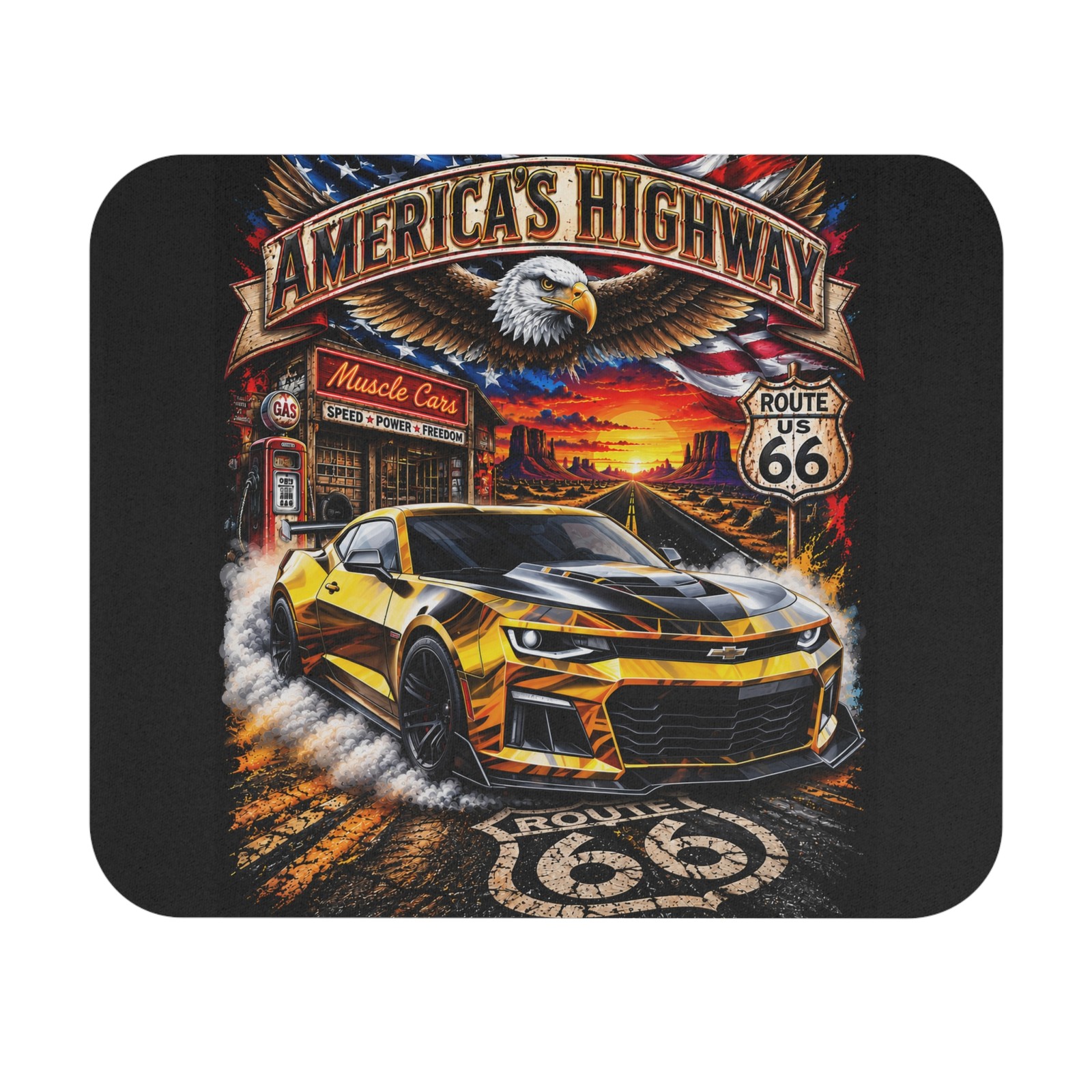 America's Highway Route 66 Mouse Pad (Rectangle)