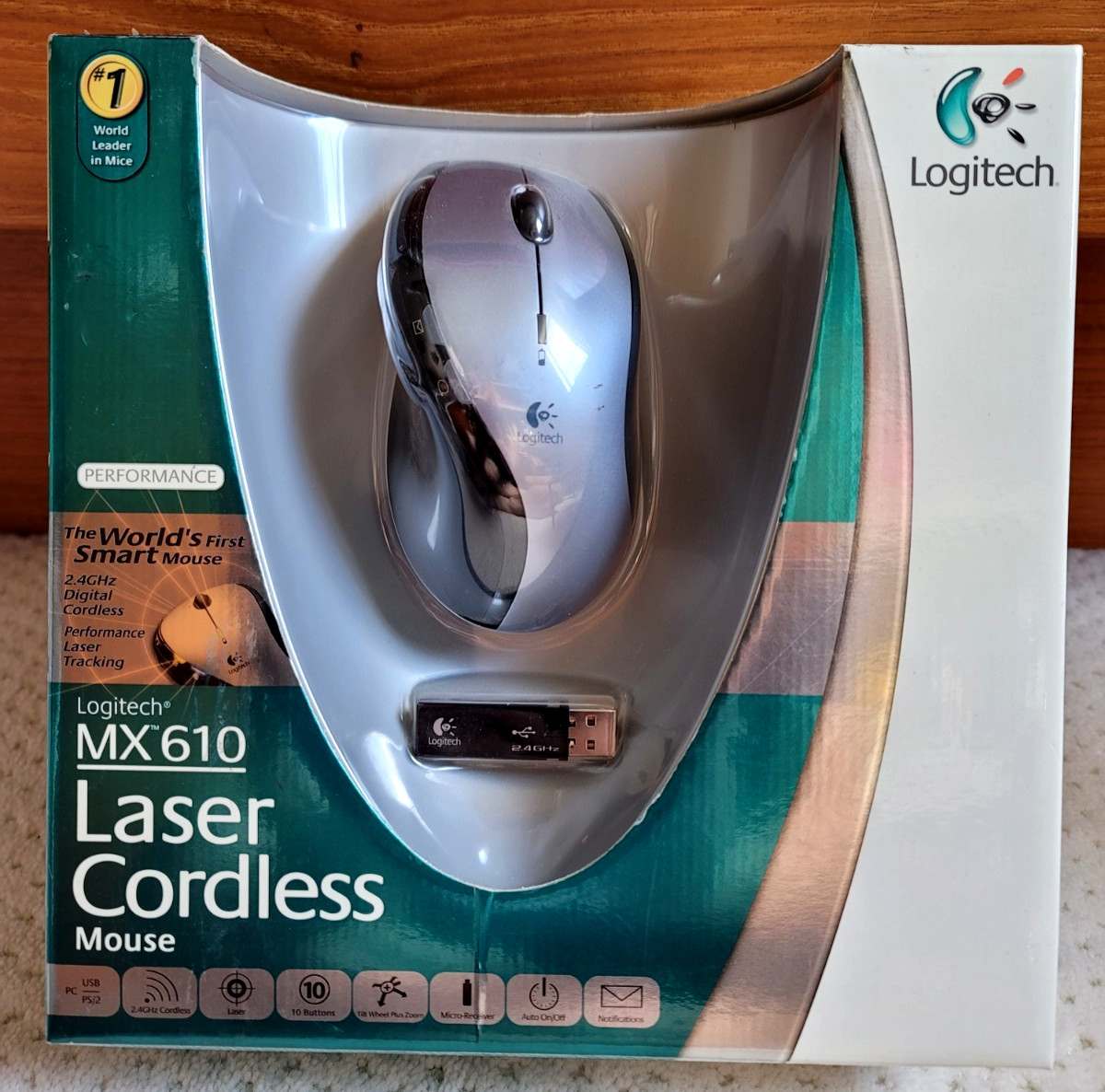 RARE BRAND NEW SEALED Logitech MX 610 MX610 Wireless Cordless Smart Laser Mouse