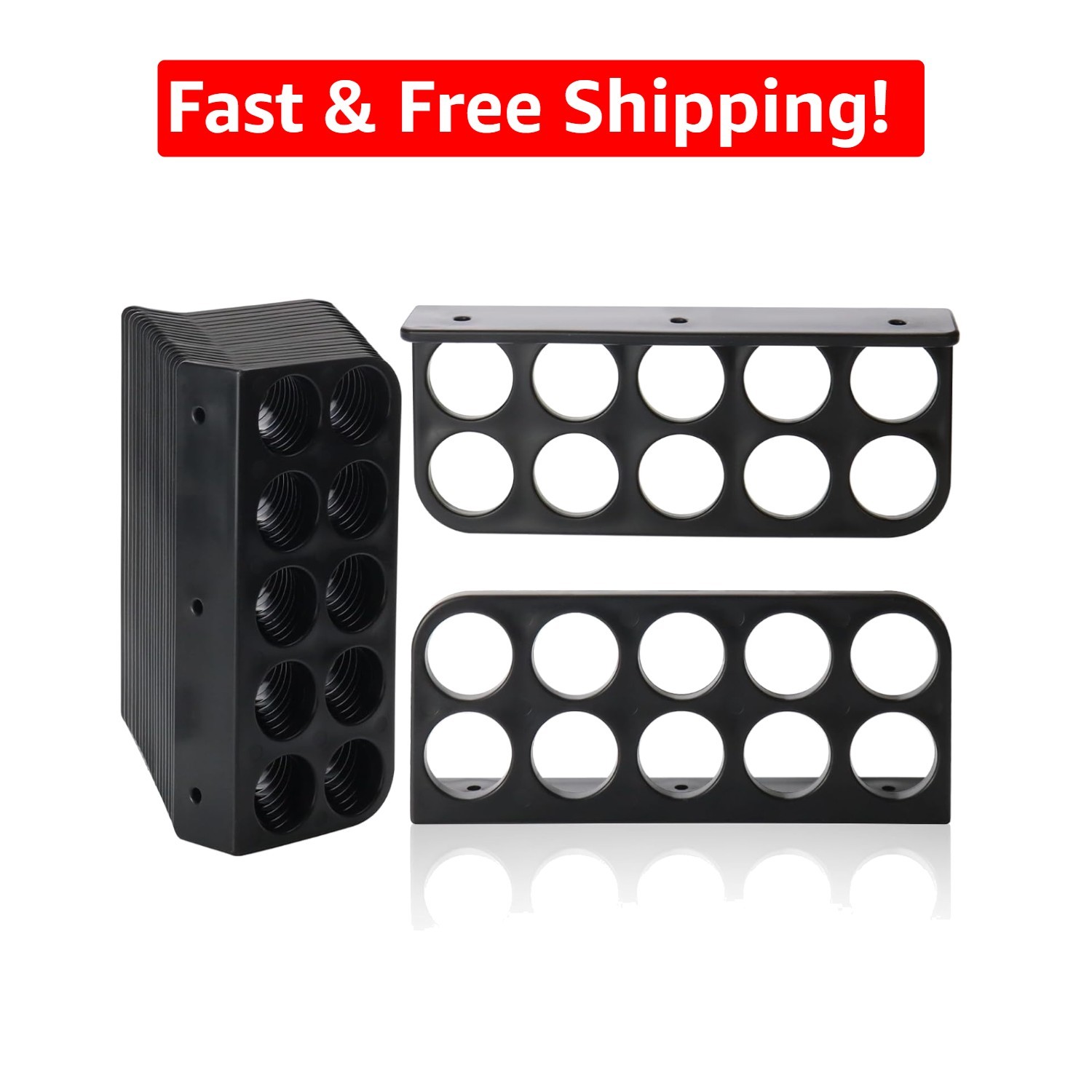 50 Pack Cable Chase Wire Bracket - Space-Saving 10-Hole Organizer for NMB Cables