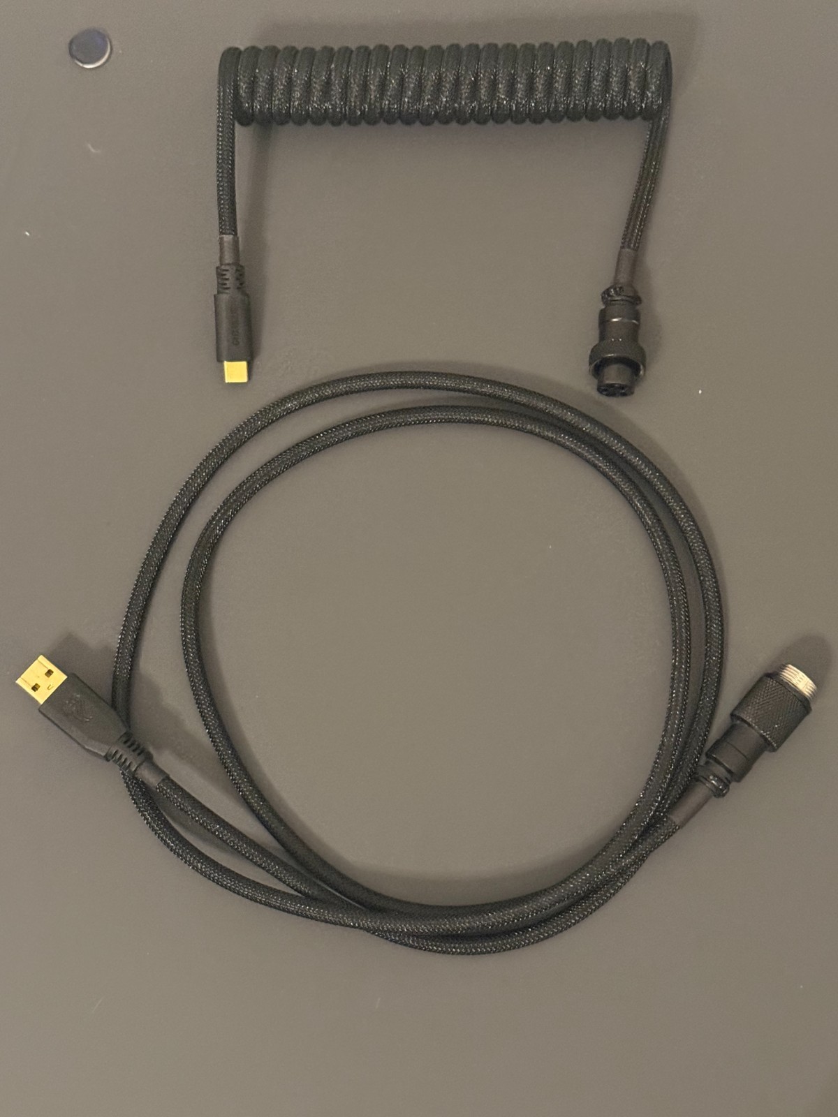 Detachable USB-C Black Glorious Panda Artisan Coiled Cable 