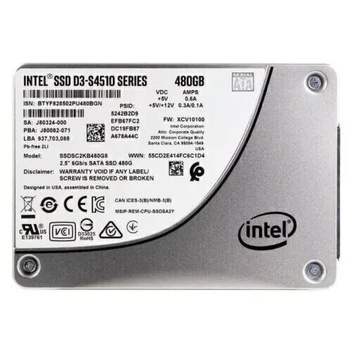 Intel D3-S4510 Series 480GB SSD 2.5