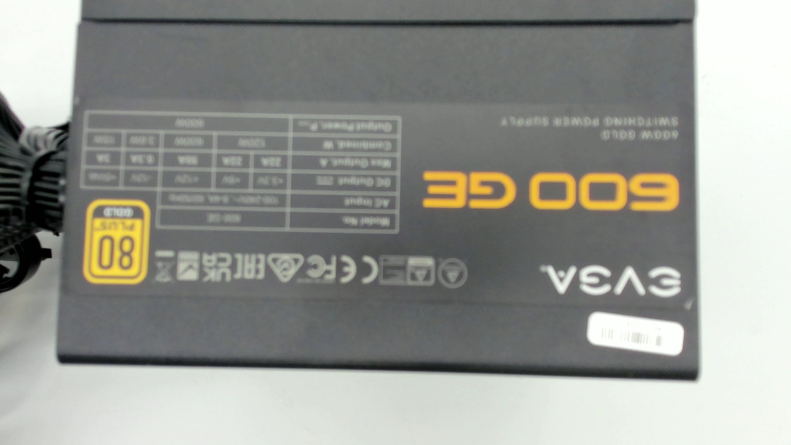 EVGA 600 GE, 80 Plus Gold 600W *PARTS ONLY* PC1308770 PC1308770