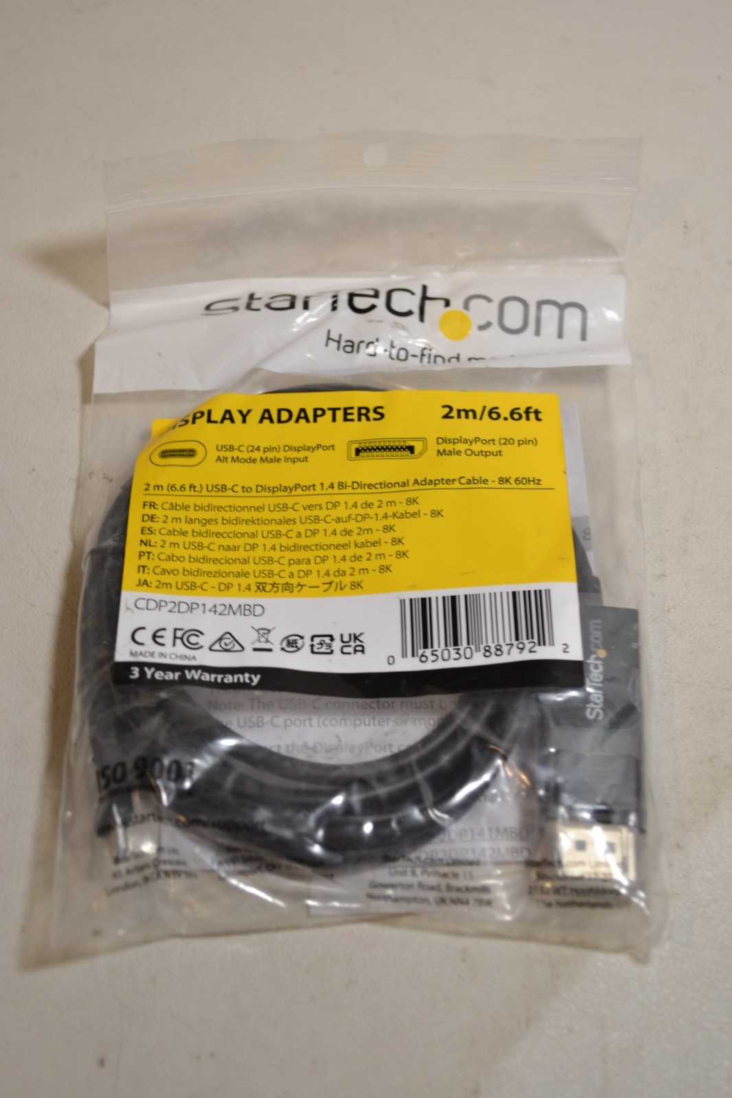 StarTech Display Adapters USB-C Display Port Alt Model Male Input 2m/6.6ft
