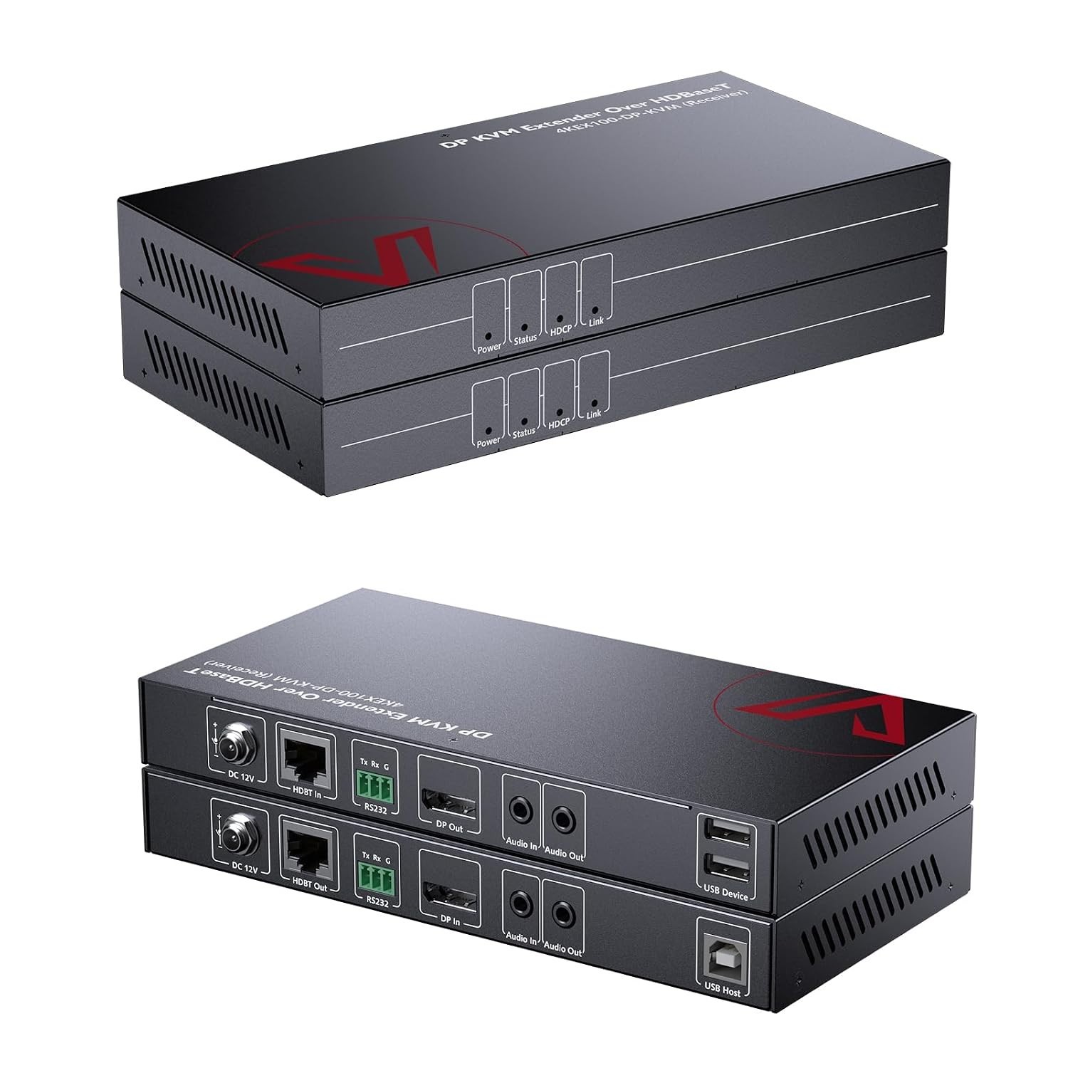 AV Access HDBaseT DisplayPort KVM Extender, 4K30 DP 1.2, 100m Over Cat5e/6/7