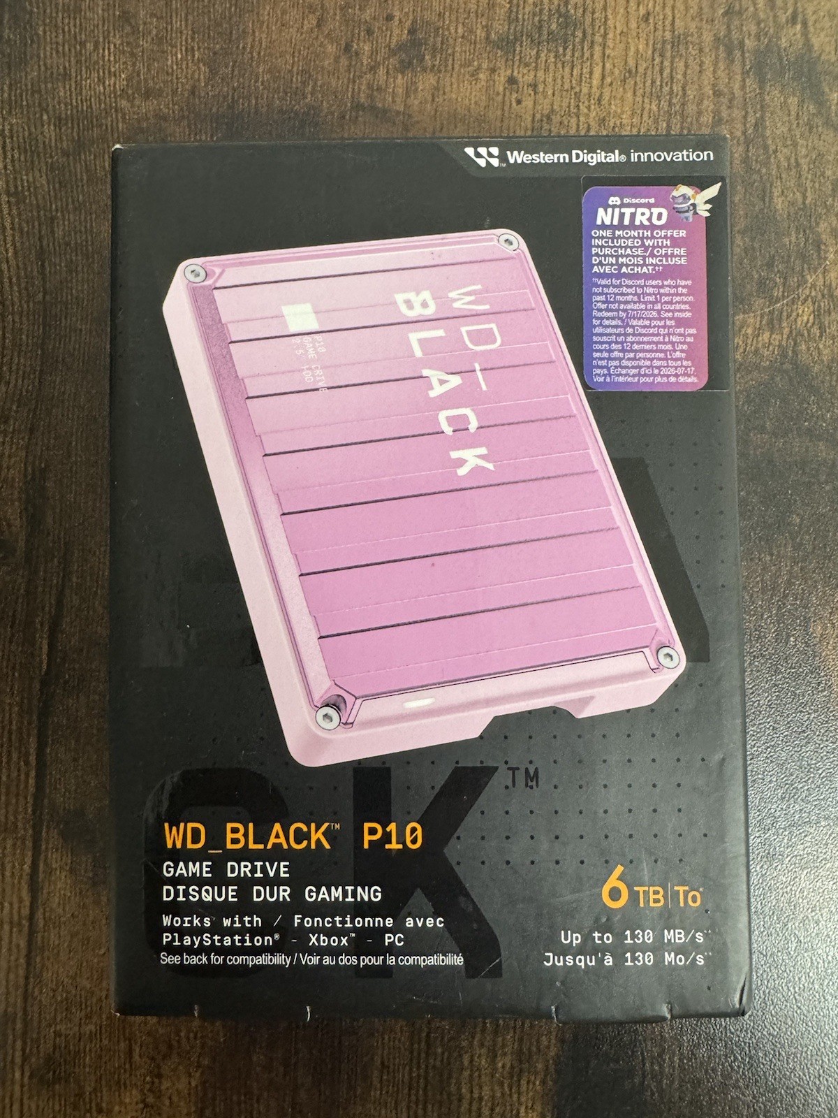 WD_BLACK 6TB Pink P10 Game Drive Portable External Hard Drive HDD
