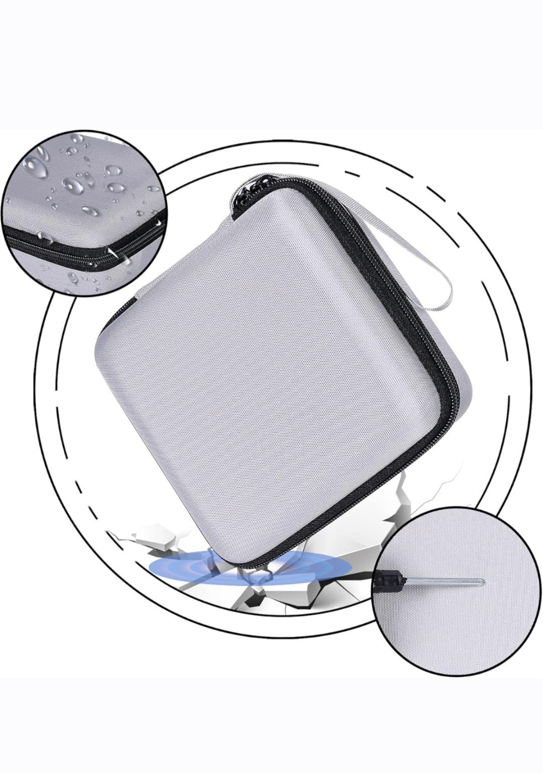 Aenllosi Hard Carrying Case Compatible Vixic D1600 Label Printer Gray On Gray