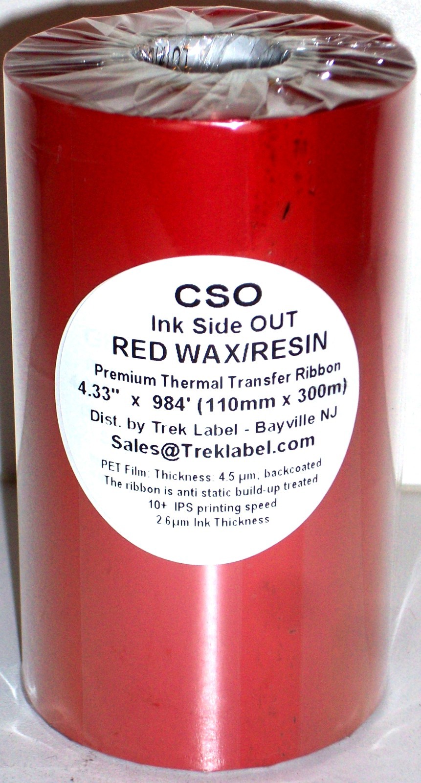 RED Color CSO &Thermal Transfer Wax Resin Ink roll 110m 4.33" Ribbon for ZEBRA