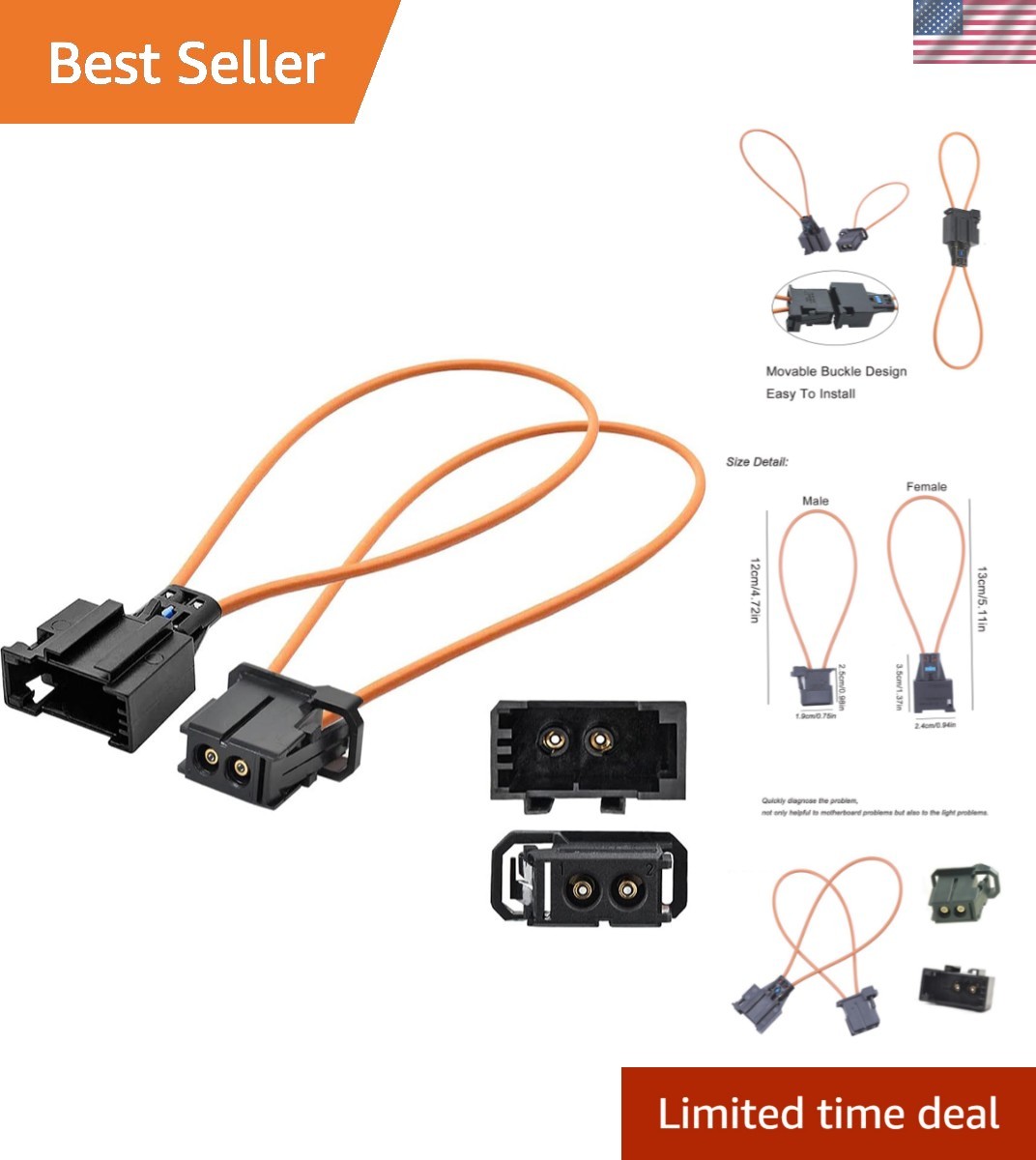 Universal Fiber Optic Bypass Loop Adapter for BMW, Audi, Mercedes, VW, Porsche