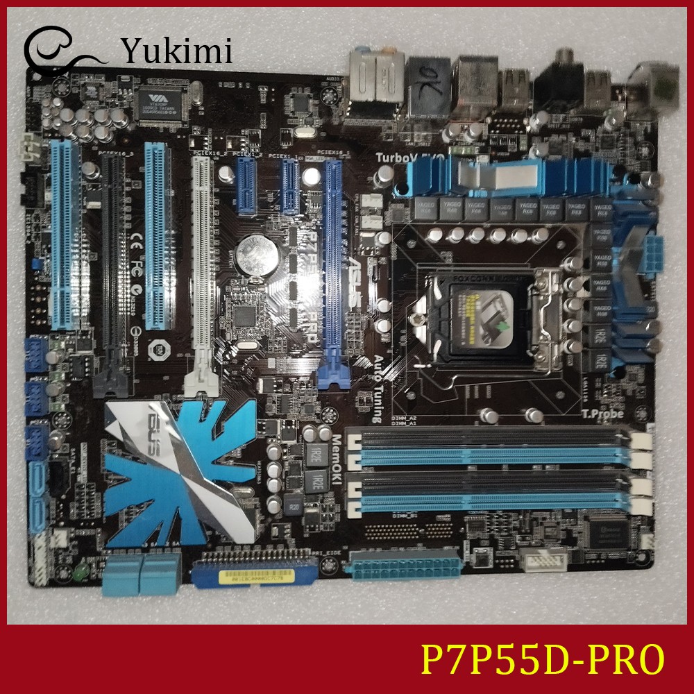 FOR ASUS P7P55D-PRO DDR3*4 LGA 1156 16GB ATX Ｍotherboard Test OK
