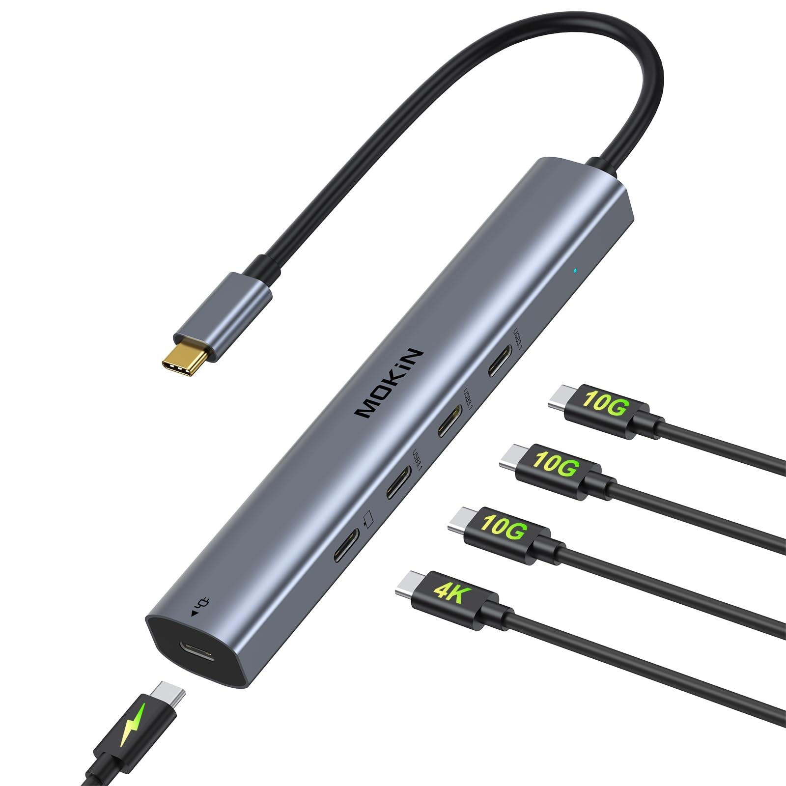 USB C Hub 10Gbps,MOKiN C Splitter with 5-in-1 C Hub, 5 in 1 C