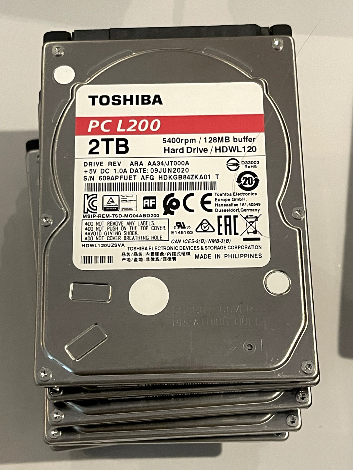 Lot of 8 Toshiba 2TB HDWL120UZSVA Hard drives 5400rpm, ships from the USA