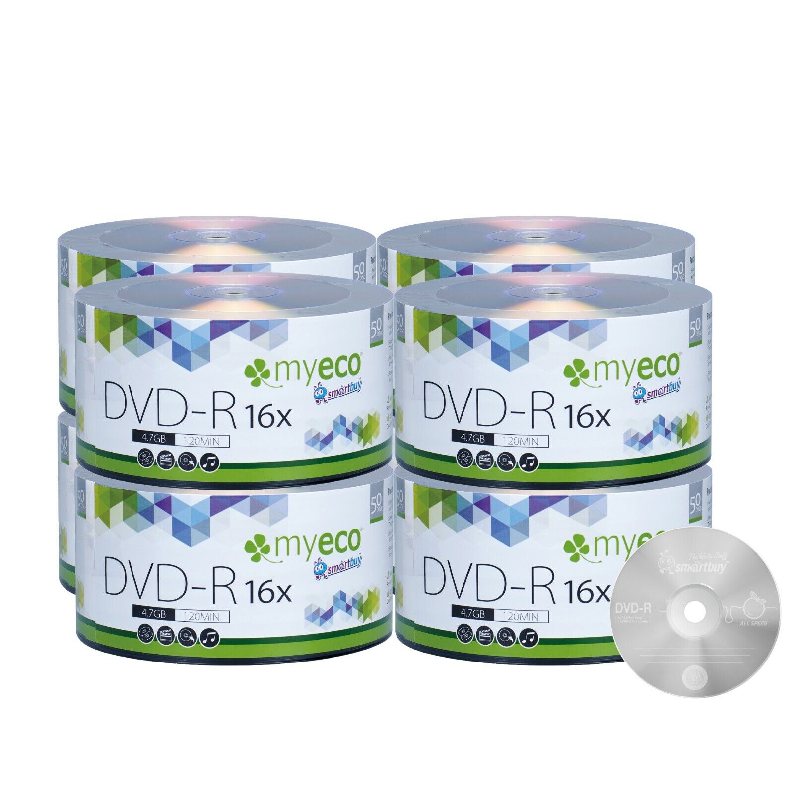 400 Pack MyEco DVD-R DVDR 16X 4.7GB Economy Branded Logo Blank Recordable Disc