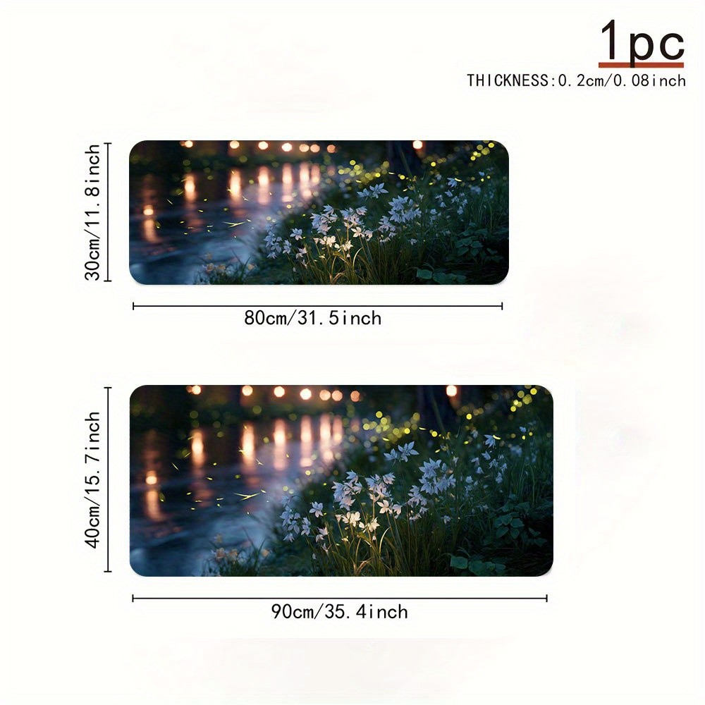 1pc of a Large Mouse Pad Featuring Glowing Fireflies by The Water'S Edge - a R