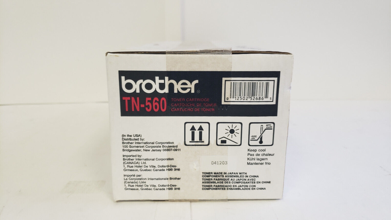 Brother TN560 TN-560 Brand New Sealed Toner Cartridge Genuine OEM White Box